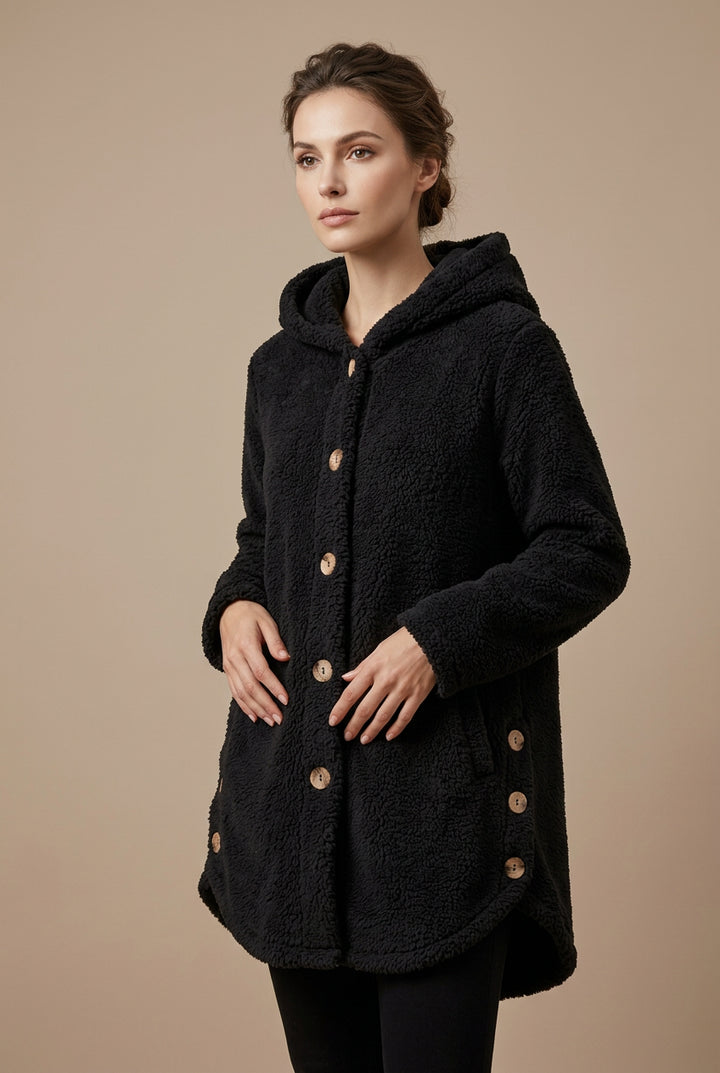 Women's Plush Double-Face Jacket – England-Inspired Relaxed Fit