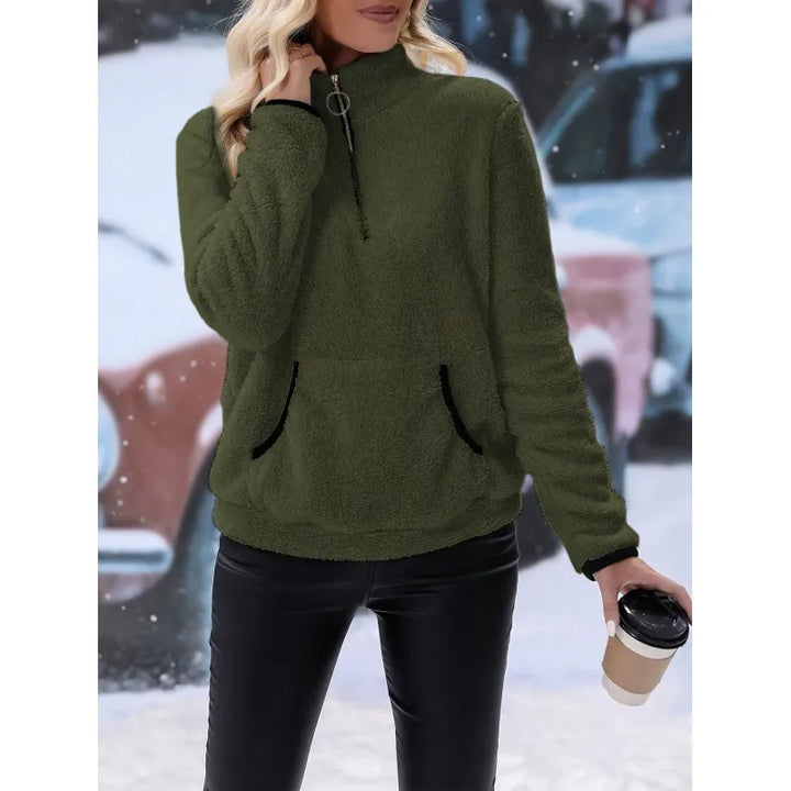 Women's Fleece Sweatshirt – Soft Geometric Pullover