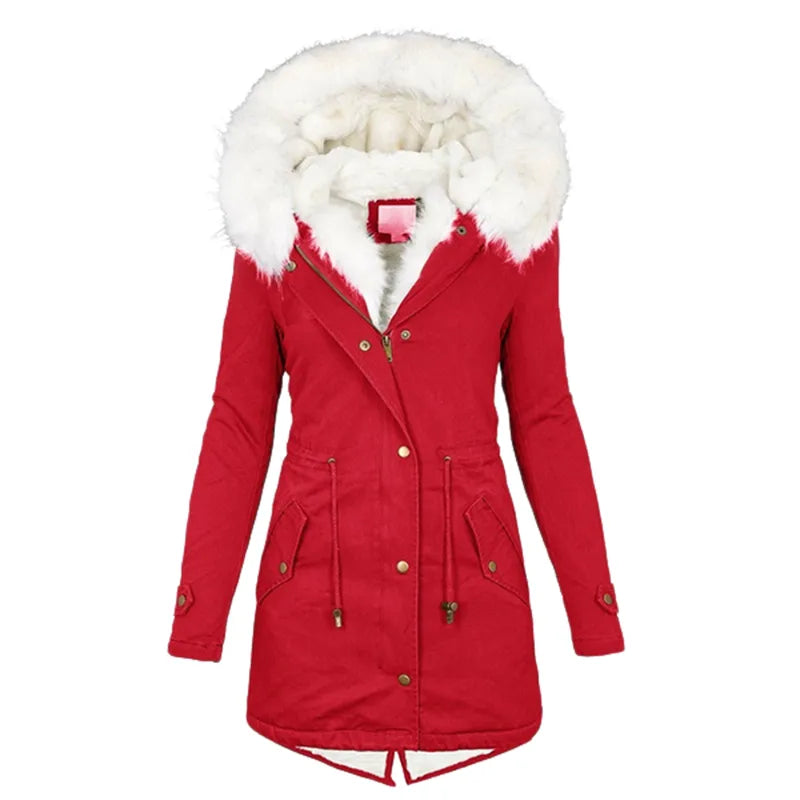 Padded Jacket for Women – Warm, Stylish Contrast Collar Outerwear