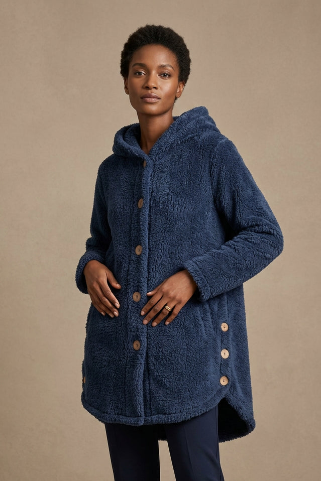 Women's Plush Double-Face Jacket – England-Inspired Relaxed Fit