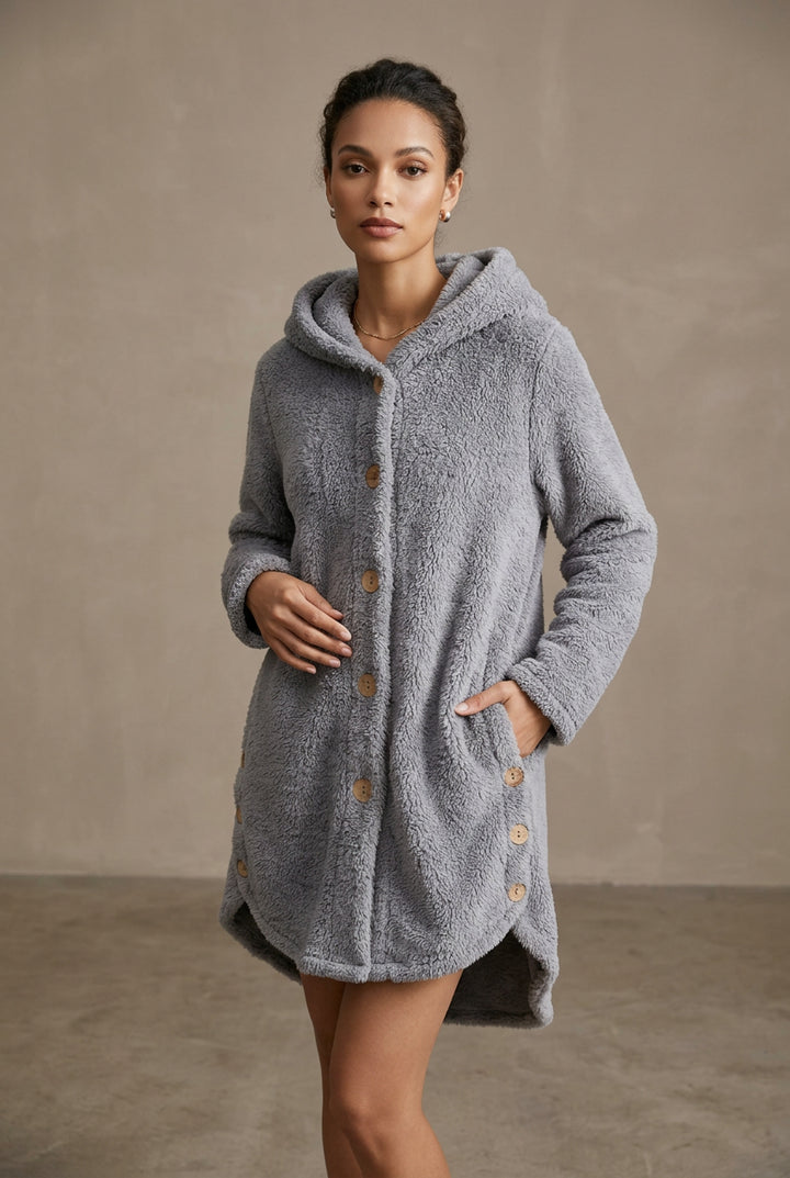 Women's Plush Double-Face Jacket – England-Inspired Relaxed Fit