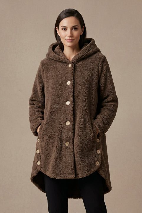 Women's Plush Double-Face Jacket – England-Inspired Relaxed Fit