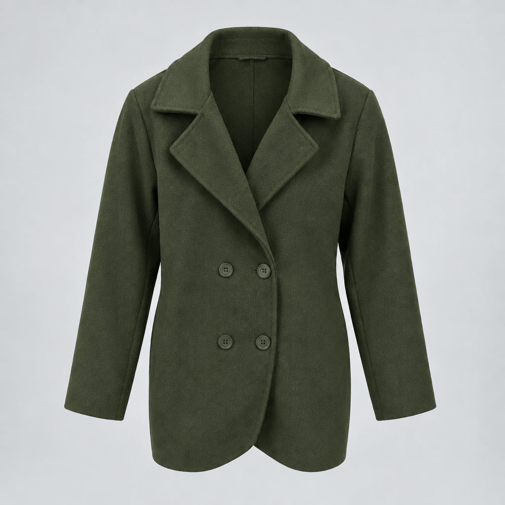Women's Cashmere Coat Slim Fit Double-Breasted Tailored Outerwear