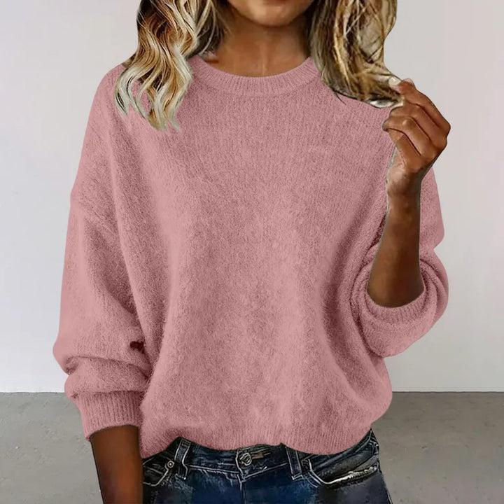 Women's Sweater – Soft Knit Crew Neck, Relaxed Loose Fit