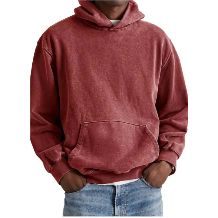 Men's Hoodie – Retro Loose Fit, Thick Pullover Sweatshirt