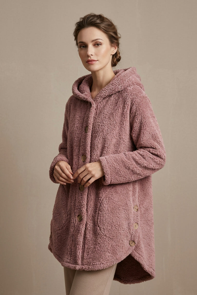 Women's Plush Double-Face Jacket – England-Inspired Relaxed Fit