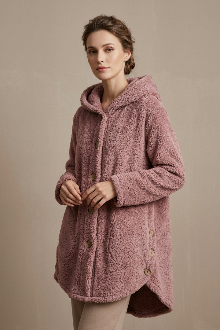 Women's Plush Double-Face Jacket – England-Inspired Relaxed Fit