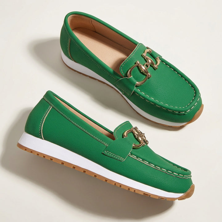 Women's Flat Loafer – Chain Accent & Lightweight Comfort