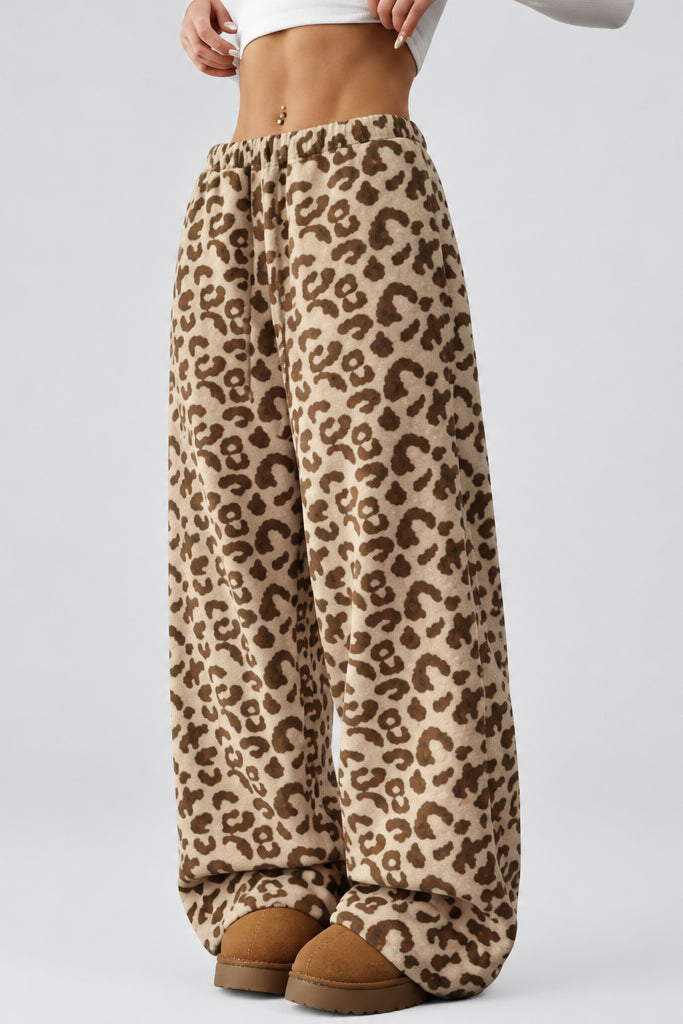 Women's Wide Leg Printed Cotton Trousers – Relaxed Loose Fit