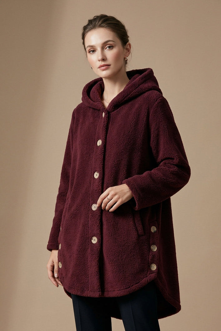 Women's Plush Double-Face Jacket – England-Inspired Relaxed Fit