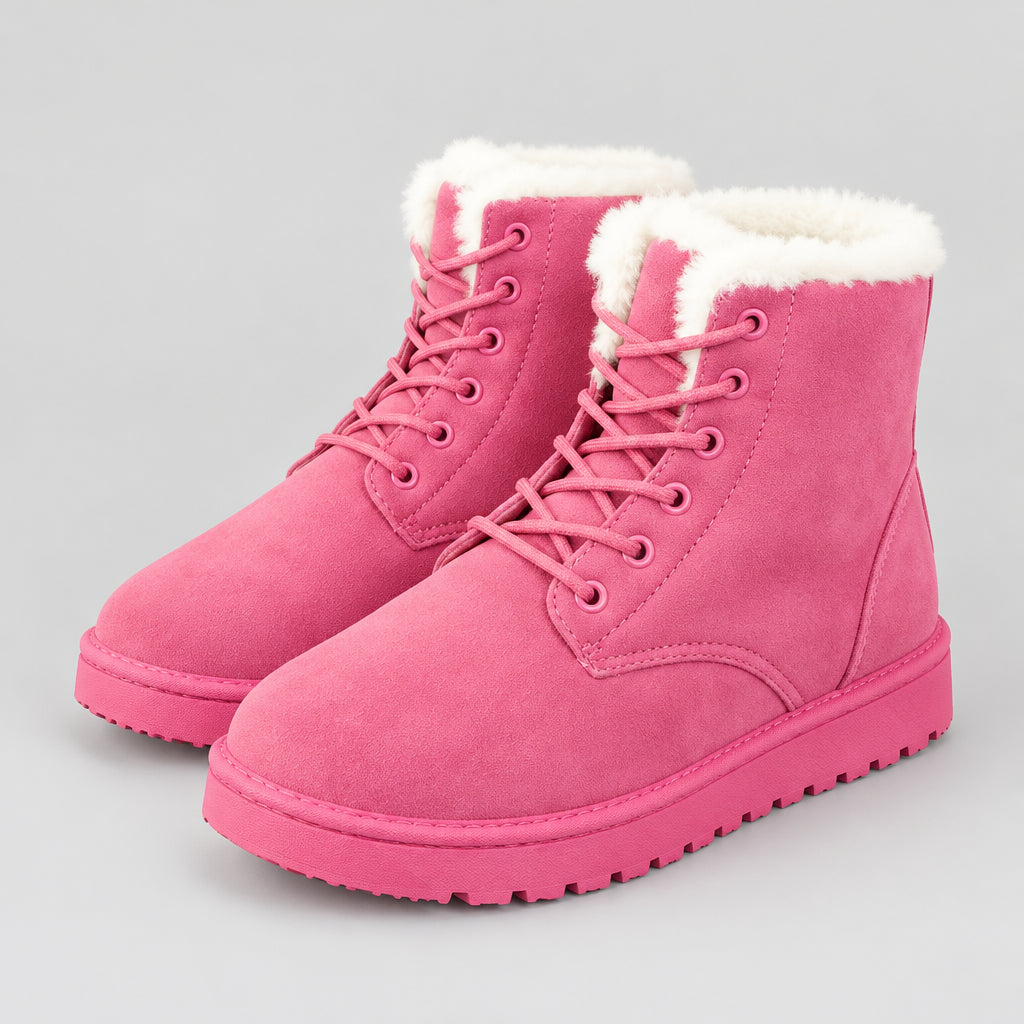 Women's Suede Ankle Boot – Plush Lined Comfort for Cold Weather