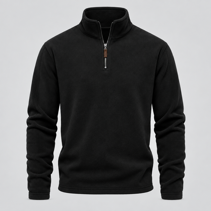 Men’s Fleece Sweatshirt – Stand Collar Quarter Zip Pullover