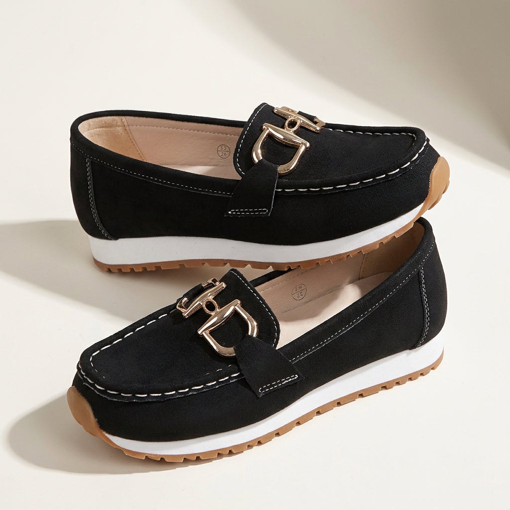 Women's Flat Loafer – Chain Accent & Lightweight Comfort