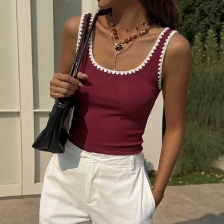 Women's Sleeveless Knit Vest Layer – Slip Style for Layering