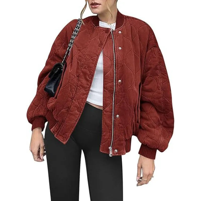 Women's Cotton Jacket – Loose Fit Pilot Baseball Style