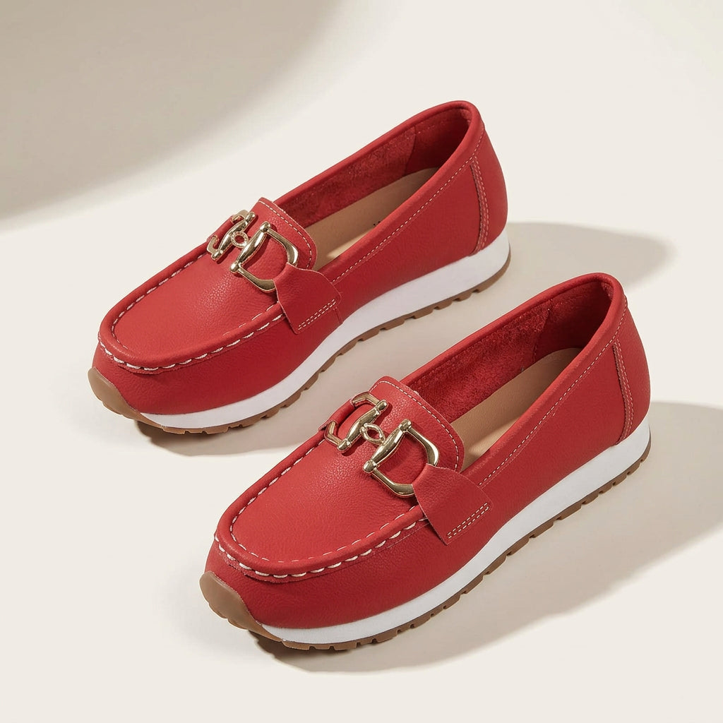 Women's Flat Loafer – Chain Accent & Lightweight Comfort