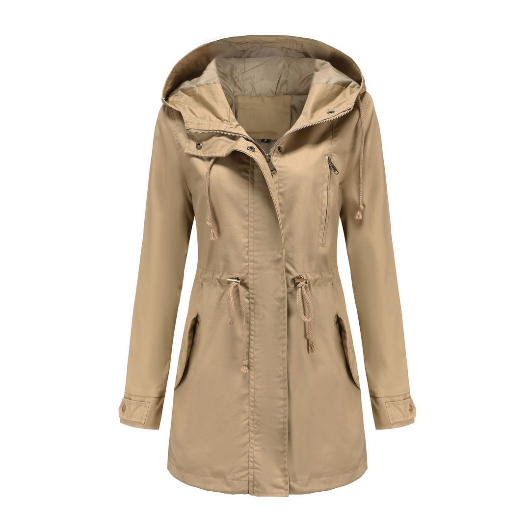 Women's Anorak Coat – Cotton, Mid-Length, Pockets, Straight Fit