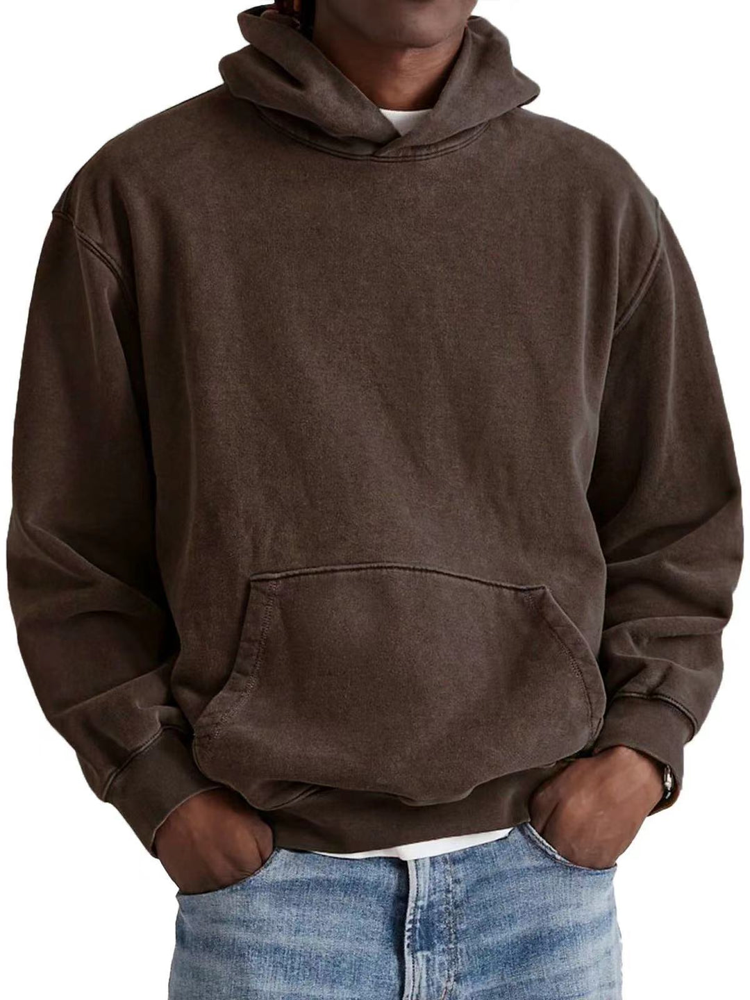 Men's Hoodie – Retro Loose Fit, Thick Pullover Sweatshirt