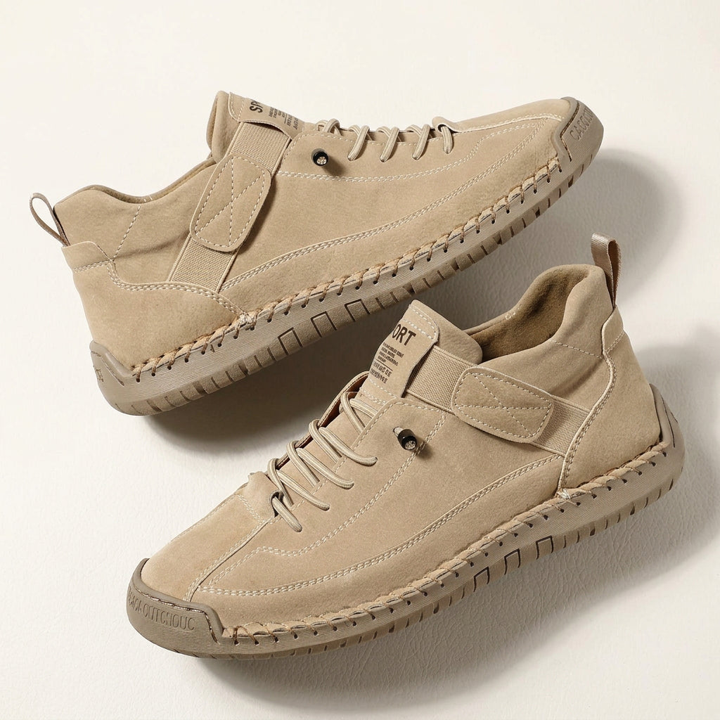 Men's Mid-Top Sneaker – Breathable Textured Upper, Stitched Sole