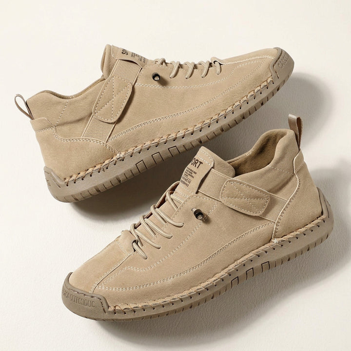 Men's Mid-Top Sneaker – Breathable Textured Upper, Stitched Sole