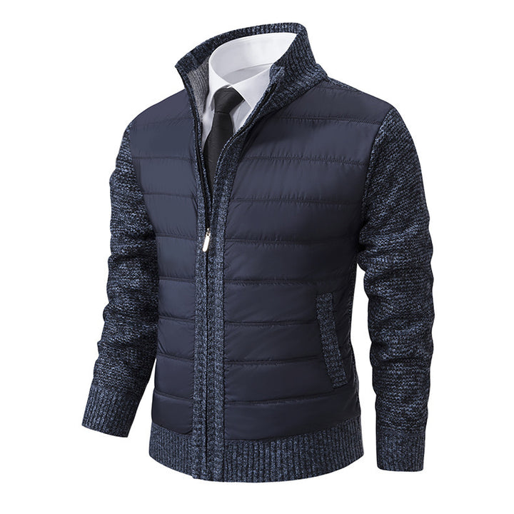 Men's Fleece-Lined Cardigan Coat – Stand Collar & Thickened Layer