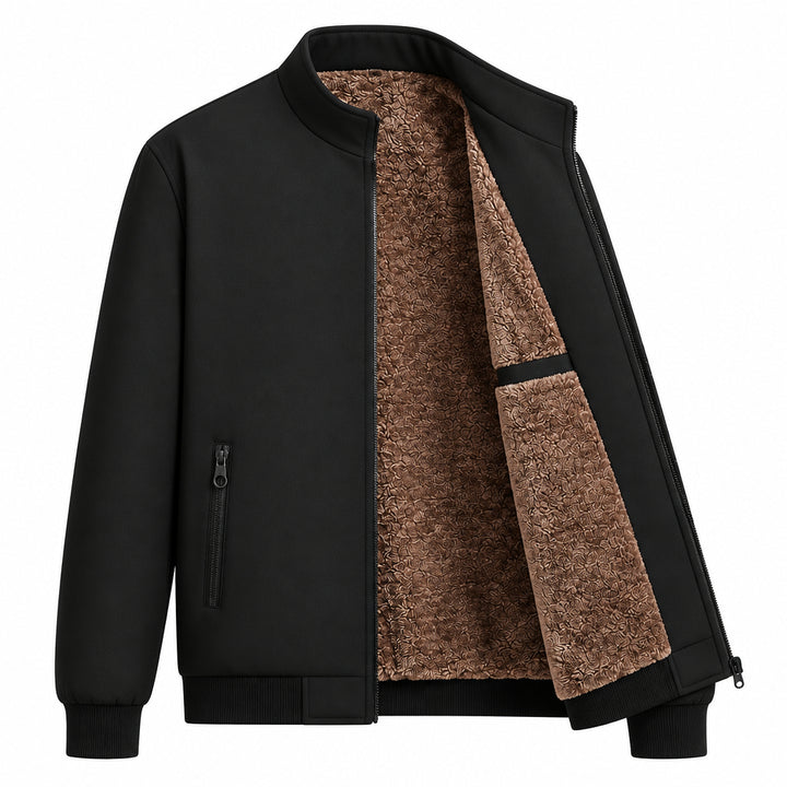 Men's Fleece-Lined Winter Jacket – Warm Medium-Length Outerwear