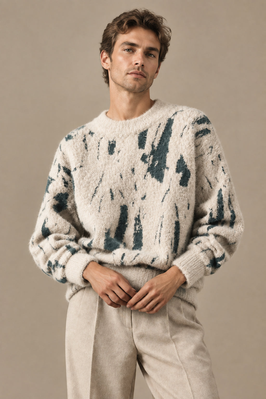 Men's Fleece-Lined Pullover Sweater – Thick Relaxed Fit Comfort