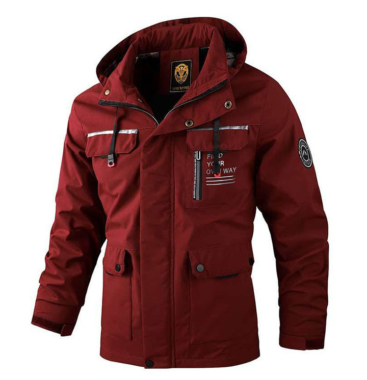 Men's Parka Jacket – Hooded, Windproof, Casual, Multi-Pocket