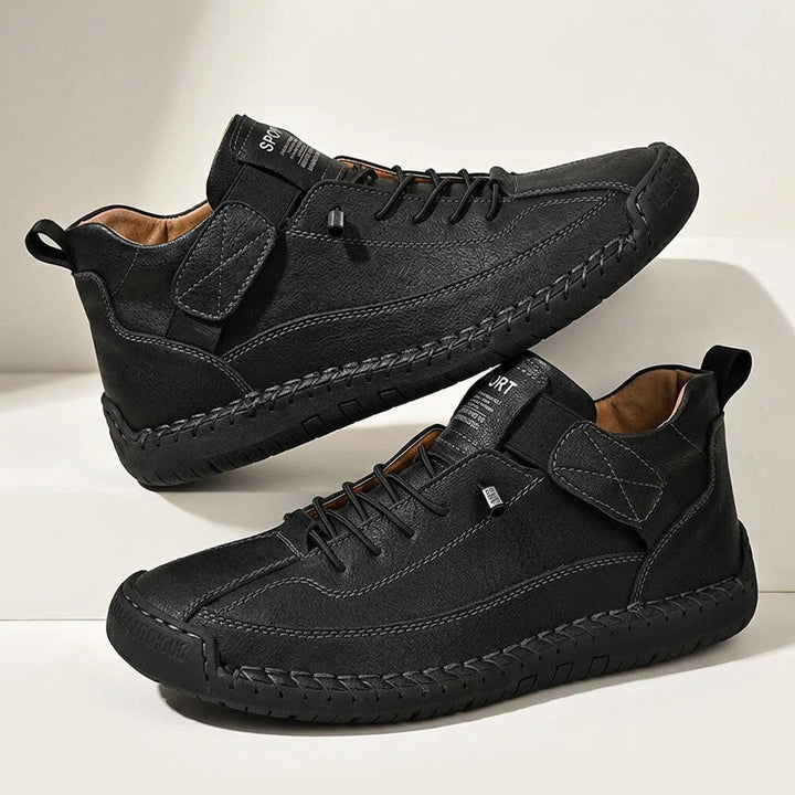 Men's Mid-Top Sneaker – Breathable Textured Upper, Stitched Sole