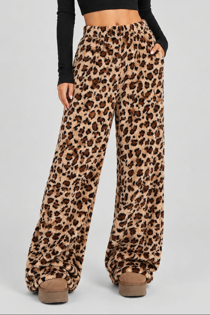 Women's Wide Leg Printed Cotton Trousers – Relaxed Loose Fit