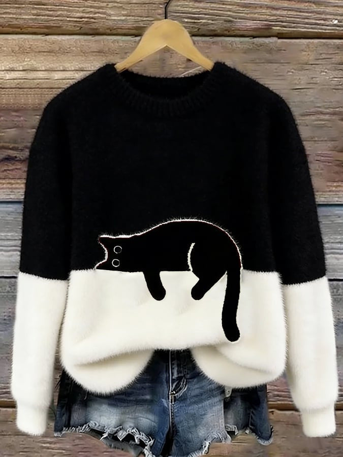 Women's Fleece Pullover Sweater – Relaxed Fit Long Sleeve