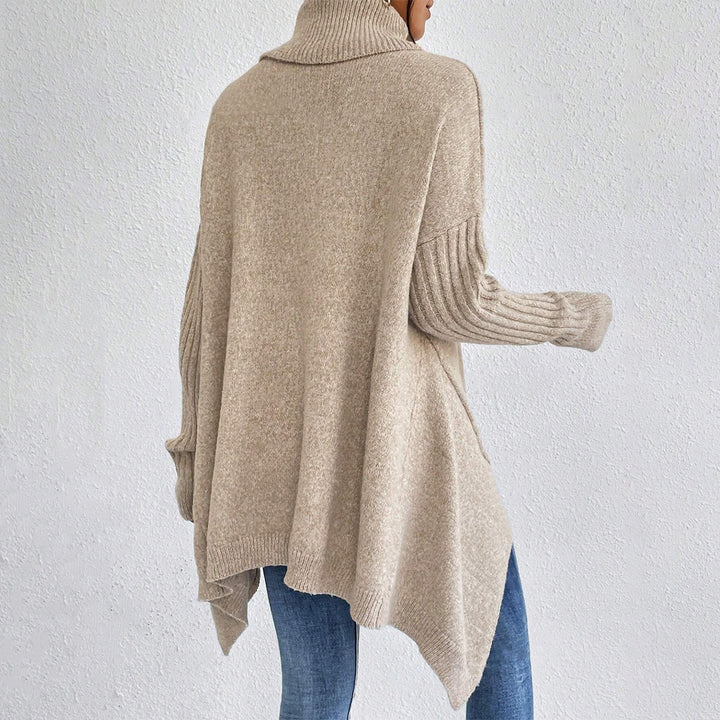 Womens Knitted Turtleneck Sweater – Soft Knit Relaxed Pullover