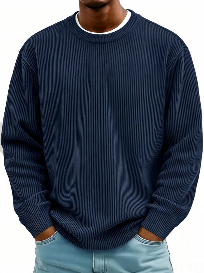 Men's Corduroy Pullover Sweatshirt – Casual Long Sleeve Relaxed Fit