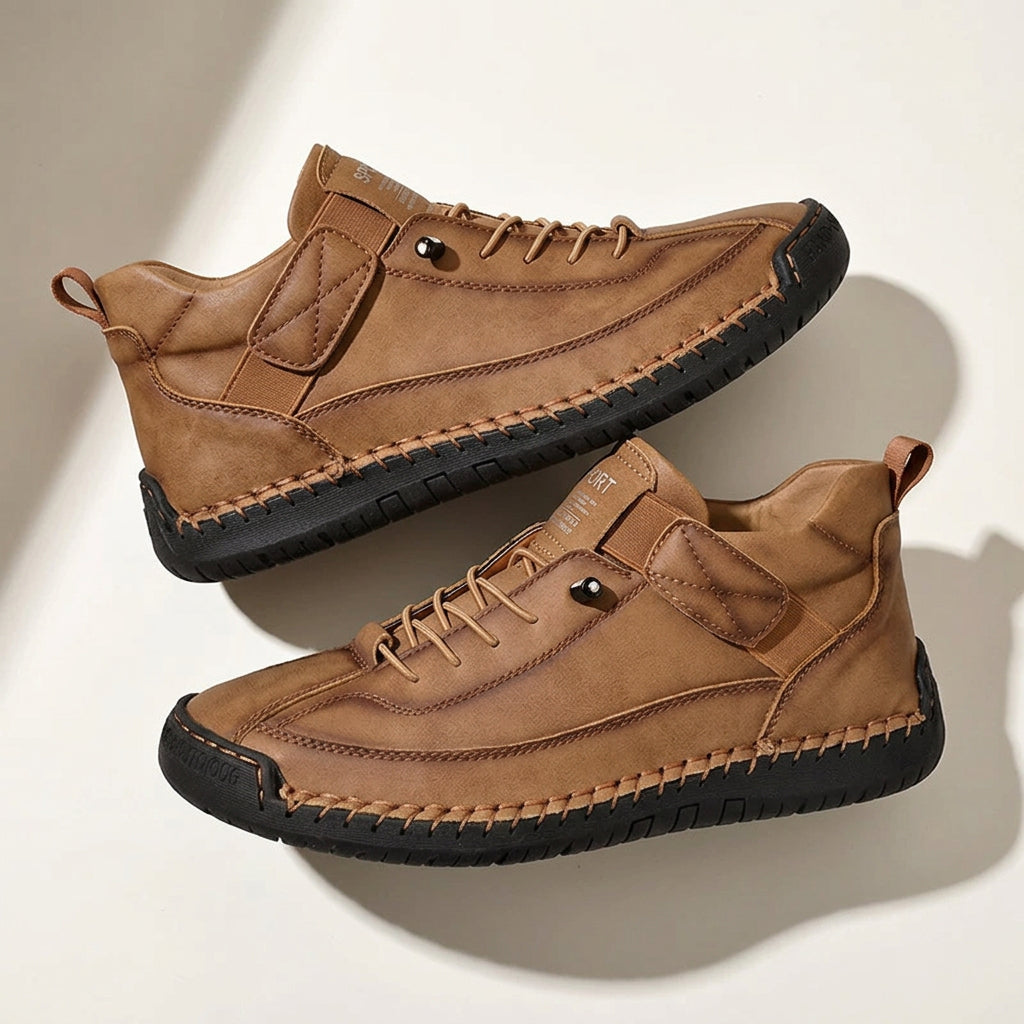 Men's Mid-Top Sneaker – Breathable Textured Upper, Stitched Sole
