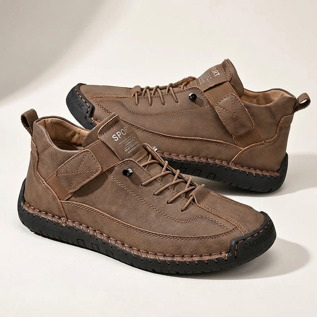 Men's Mid-Top Sneaker – Breathable Textured Upper, Stitched Sole