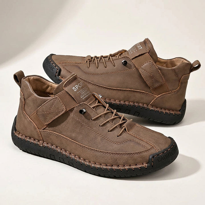Men's Mid-Top Sneaker – Breathable Textured Upper, Stitched Sole