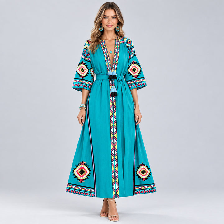 Midi Dress for Women – Printed Digital Art, Lightweight Fluid Fit