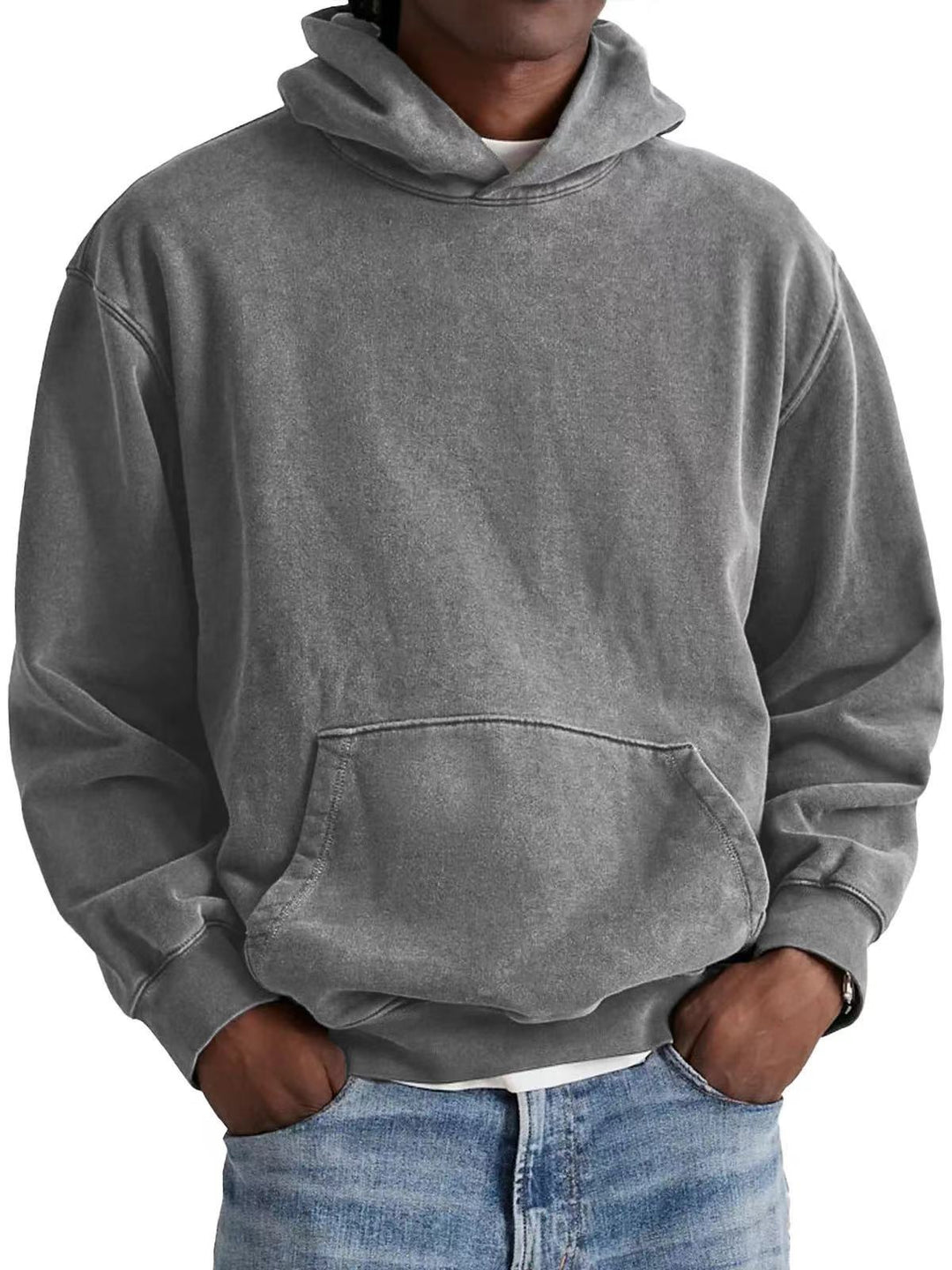 Men's Hoodie – Retro Loose Fit, Thick Pullover Sweatshirt