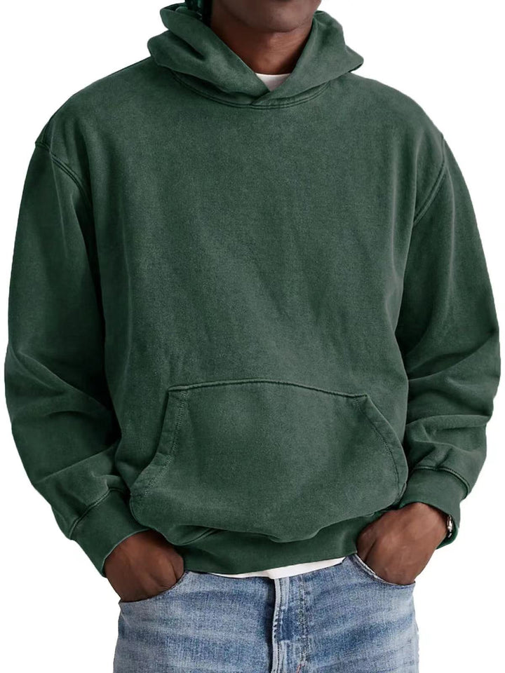 Men's Hoodie – Retro Loose Fit, Thick Pullover Sweatshirt