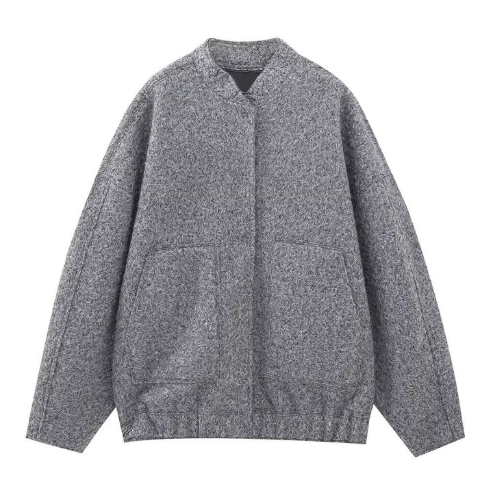 Women's Bomber Jacket Coat – Relaxed Fit with Utility Pockets