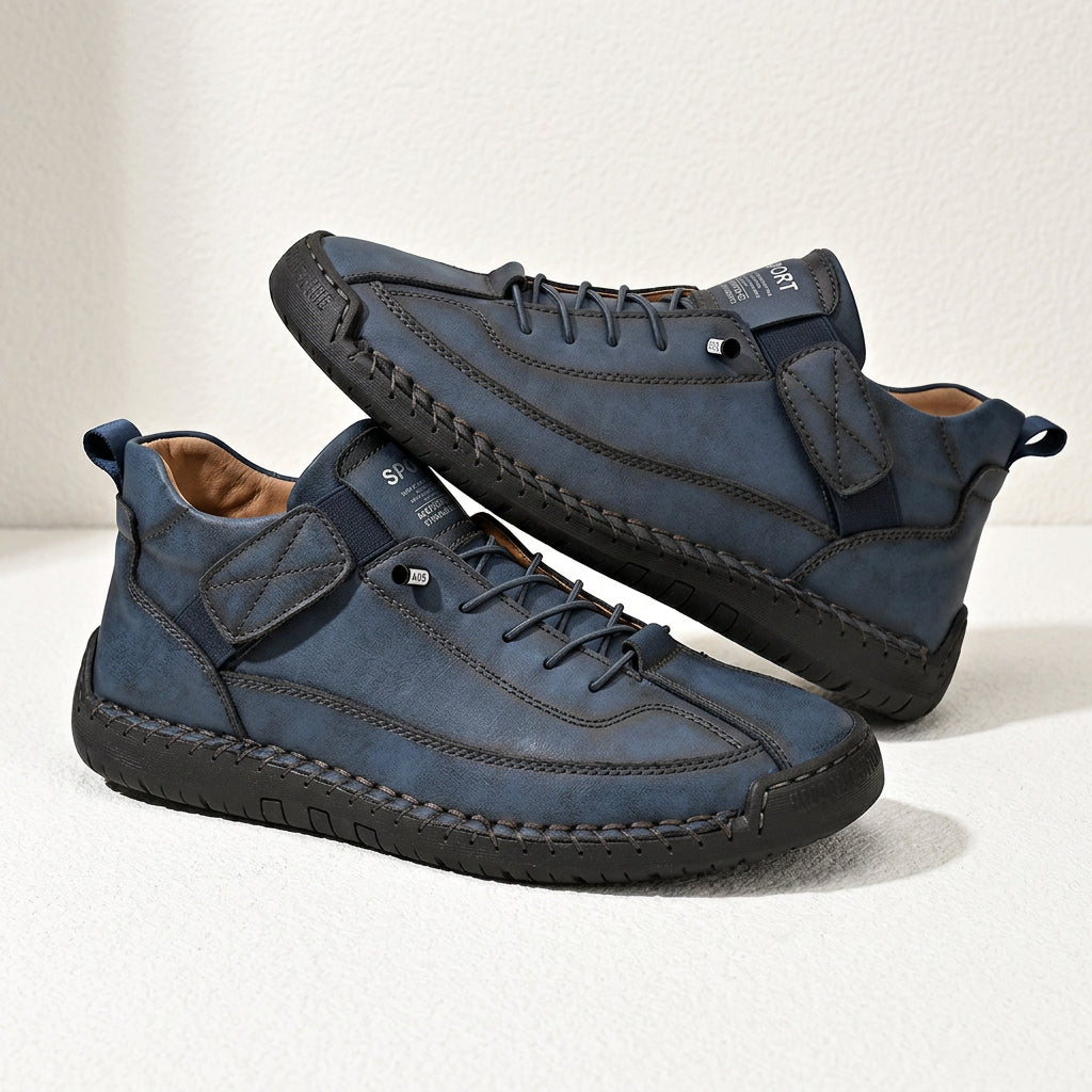 Men's Mid-Top Sneaker – Breathable Textured Upper, Stitched Sole
