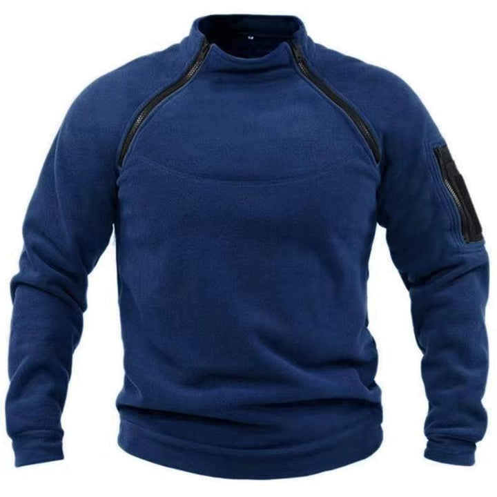 Men's Warm Stand Collar Sweater – Plush Relaxed Fit Pullover