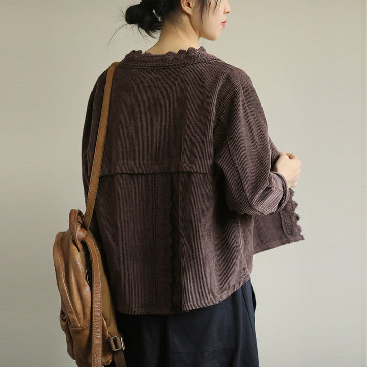 Women's Crew Neck Long Sleeve Coat – Relaxed Artistic Silhouette