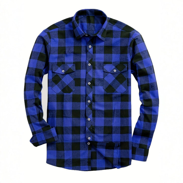 Men's Plaid Shirt – Cotton Long Sleeve Relaxed Cardigan Fit
