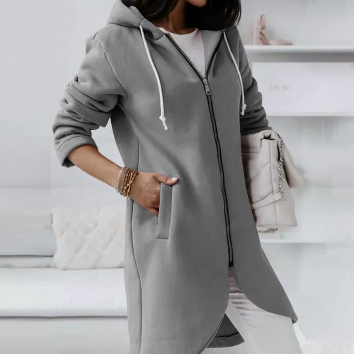 Women's Longline  Zip-Up Hoodie – Soft Cotton Relaxed Fit