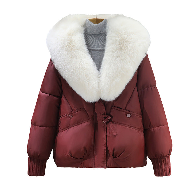 Women's Luxury Fur Collar Coat – Removable Collar, Regular Fit