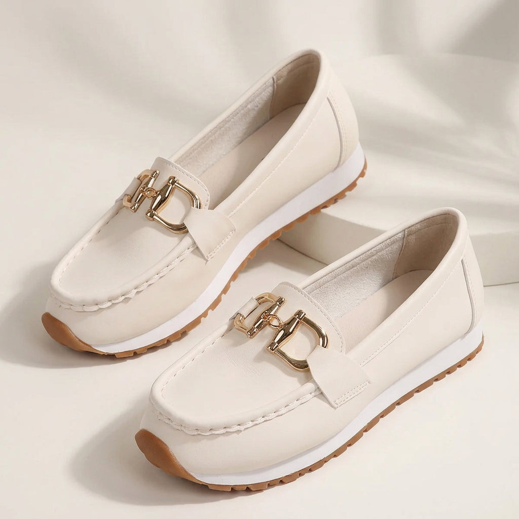 Women's Flat Loafer – Chain Accent & Lightweight Comfort