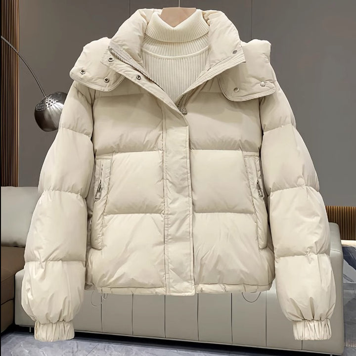 Women's Cropped Padded Coat – Ultra Short Solid Silhouette