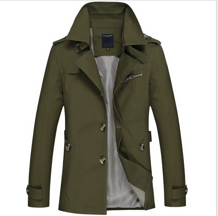 Men's Cotton Washed Jacket – Mid-Length Relaxed Fit