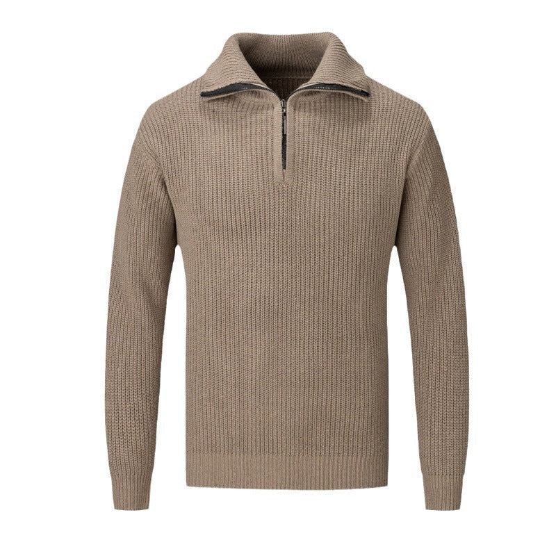 Men's Pullover Sweater – Solid Knit, Relaxed Fit, Layering Piece
